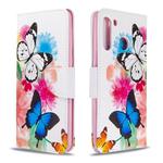 For Galaxy A21 Colored Drawing Pattern Horizontal Flip Leather Case with Holder & Card Slots & Wallet(Butterfly)
