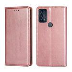 For TCL 20B 6159K Pure Color Magnetic Leather Phone Case(Rose Gold)