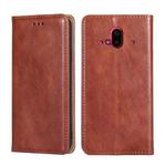 For Fujitsu Arrows F-52B Pure Color Magnetic Leather Phone Case(Brown)
