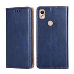 For Kyocera KY-51B Pure Color Magnetic Leather Phone Case(Blue)