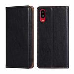 For Sharp Simple Sumaho 6-A201SH Pure Color Magnetic Leather Phone Case(Black)