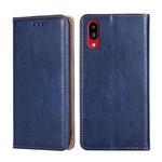 For Sharp Simple Sumaho 6-A201SH Pure Color Magnetic Leather Phone Case(Blue)