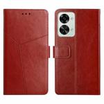 For OnePlus Nord 2T 5G Y Stitching Horizontal Flip Leather Phone Case(Brown)