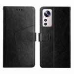 For Xiaomi 12 Lite Y Stitching Horizontal Flip Leather Phone Case(Black)