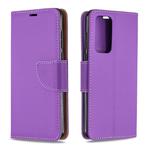 For Huawei P40 Litchi Texture Pure Color Horizontal Flip PU Leather Case with Holder & Card Slots & Wallet & Lanyard(Purple)