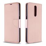 For Galaxy A01 Litchi Texture Pure Color Horizontal Flip PU Leather Case with Holder & Card Slots & Wallet & Lanyard(Rose Gold)