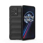 For OPPO Realme 9 Pro+ Magic Shield TPU + Flannel Phone Case(Black)