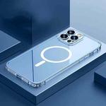 For iPhone 13 Pro Max Transparent MagSafe Magnetic Phone Case with Lens Film (Sierra Blue)