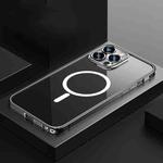 For iPhone 12 Pro Transparent MagSafe Magnetic Phone Case with Lens Film(Black)