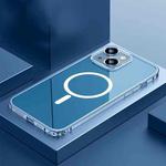 For iPhone 12 Pro Transparent MagSafe Magnetic Phone Case with Lens Film(Sierra Blue)