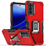 For Motorola Moto G52 Ring Holder Non-slip Armor Phone Case(Red)