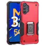 For Samsung Galaxy M32 5G Ring Holder Non-slip Armor Phone Case(Red)