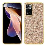 For Xiaomi Redmi Note 11S/Redmi Note 11 4G 6.5inch Global  Glitter Powder Shockproof TPU Phone Case(Gold)