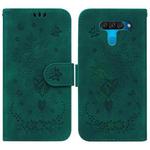 For LG K50 / Q60 Butterfly Rose Embossed Leather Phone Case(Green)