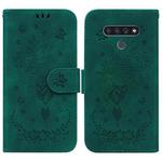 For LG K71 / Stylo 6 Butterfly Rose Embossed Leather Phone Case(Green)