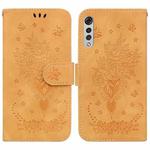 For LG Velvet / G9 5G / 4G Butterfly Rose Embossed Leather Phone Case(Yellow)
