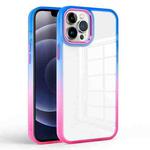 For iPhone 12 Pro Max Colorful Gradient Phone Case(Blue + Rose Red)