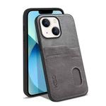 For iPhone 13 KSQ Calf Texture All-inclusive PU Phone Case(Grey)
