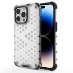 For iPhone 14 Pro Shockproof Honeycomb PC + TPU Phone Case (White)