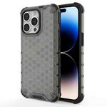For iPhone 14 Pro Max Shockproof Honeycomb PC + TPU Phone Case (Black)