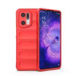 For OPPO Find X5 Pro Magic Shield TPU + Flannel Phone Case(Red)