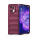 For OPPO Find X5 Pro Magic Shield TPU + Flannel Phone Case(Wine Red)
