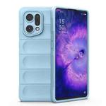 For OPPO Find X5 Magic Shield TPU + Flannel Phone Case(Light Blue)