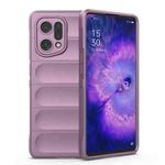 For OPPO Find X5 Magic Shield TPU + Flannel Phone Case(Purple)