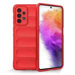 For Samsung Galaxy A73 Magic Shield TPU + Flannel Phone Case(Red)