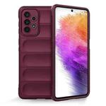 For Samsung Galaxy A73 Magic Shield TPU + Flannel Phone Case(Wine Red)