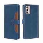 For Motorola Moto G Stylus 5G 2022 Stitching Skin Feel Magnetic Buckle Horizontal Flip PU Leather Case(Blue)