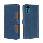 For Motorola Moto G22 Stitching Skin Feel Magnetic Buckle Horizontal Flip PU Leather Case(Blue)