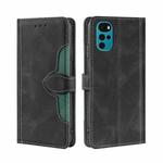 For Motorola Moto G22 Stitching Skin Feel Magnetic Buckle Horizontal Flip PU Leather Case(Black)