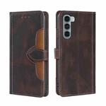 For Motorola Moto G200 5G/Edge S30 Stitching Skin Feel Magnetic Buckle Horizontal Flip PU Leather Case(Brown)