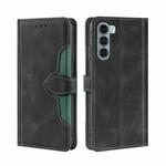 For Motorola Moto G200 5G/Edge S30 Stitching Skin Feel Magnetic Buckle Horizontal Flip PU Leather Case(Black)