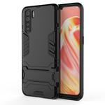 For OPPO A91 PC + TPU Shockproof Protective Case with Holder(Black)