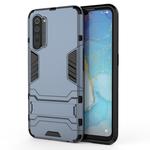 For OPPO Reno3 PC + TPU Shockproof Protective Case with Holder(Navy Blue)