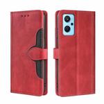 For OPPO Realme 9i/A36 4G/A96 4G/K10 4G/A76 4G Stitching Skin Feel Magnetic Buckle Horizontal Flip PU Leather Case(Red)