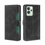 For OPPO Realme GT2 Pro Stitching Skin Feel Magnetic Buckle Horizontal Flip PU Leather Case(Black)