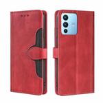 For vivo S12 Pro 5G/V23 Pro Stitching Skin Feel Magnetic Buckle Horizontal Flip PU Leather Case(Red)