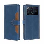 For vivo X Note 5G Stitching Skin Feel Magnetic Buckle Horizontal Flip PU Leather Case(Blue)