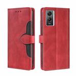 For vivo  Y55S 5G Stitching Skin Feel Magnetic Buckle Horizontal Flip PU Leather Case(Red)