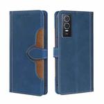 For vivo Y76S/Y74S Stitching Skin Feel Magnetic Buckle Horizontal Flip PU Leather Case(Blue)