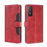 For vivo Y76S/Y74S Stitching Skin Feel Magnetic Buckle Horizontal Flip PU Leather Case(Red)