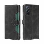 For vivo Y76S/Y74S Stitching Skin Feel Magnetic Buckle Horizontal Flip PU Leather Case(Black)