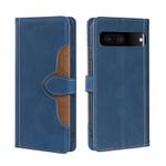 For Google Pixel 7 5G Stitching Skin Feel Magnetic Buckle Horizontal Flip PU Leather Case(Blue)