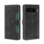 For Google Pixel 7 5G Stitching Skin Feel Magnetic Buckle Horizontal Flip PU Leather Case(Black)