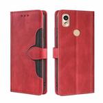 For Kyocera KY-51B Stitching Skin Feel Magnetic Buckle Horizontal Flip PU Leather Case(Red)