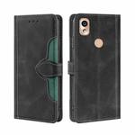 For Kyocera KY-51B Stitching Skin Feel Magnetic Buckle Horizontal Flip PU Leather Case(Black)