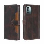 For Nokia G21/G11 Stitching Skin Feel Magnetic Buckle Horizontal Flip PU Leather Case(Brown)